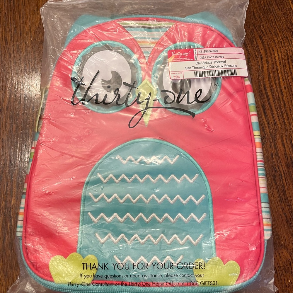 Thirty-One Hoo’s Hungry Chill-Icious Thermal Bag in Pink and Blue